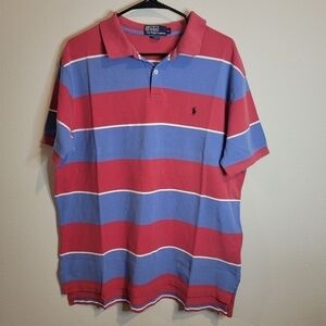 Mens Vintage Ralph Lauren 90s Striped Polo‎ Shirt size XL